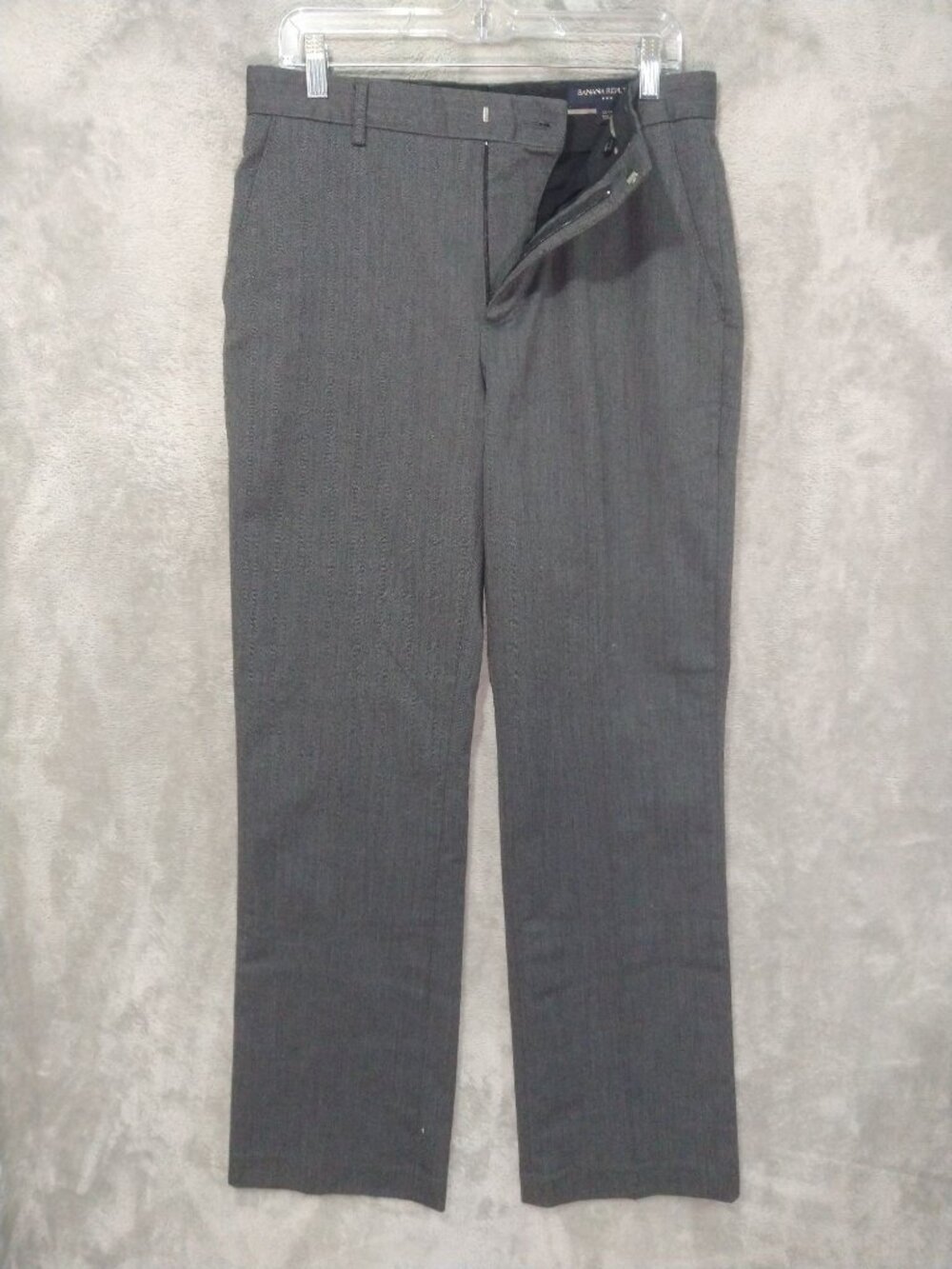 Banana Republic Dress Pants Men 32x34 Gray Straight Leg Flat Front Preppy